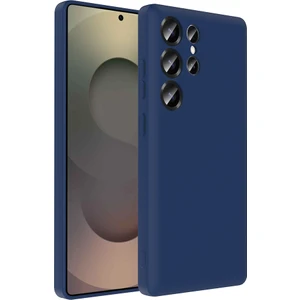 Galaxy S25 Ultra Kılıf Kamera Korumalı Kartlık Hazneli Kflg Vitra Kapak - Lacivert