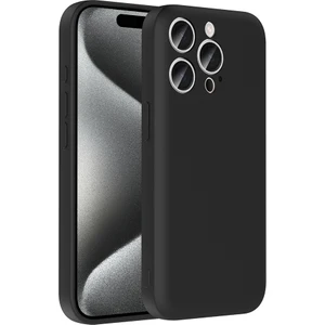 iPhone 15 Pro Max Kılıf Kamera Korumalı Kartlık Hazneli Kflg Vitra Kapak - Siyah