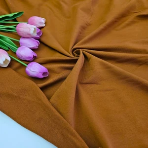Penye %95 Pamuk %5 Elastan İki İplik Kumaş | Konyak Rengi