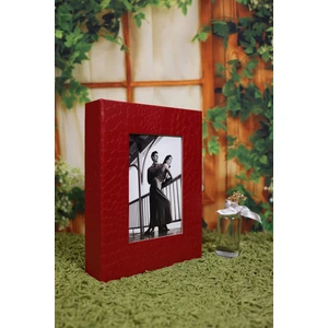 NRCN 15x21 cm 100'lük Deri Fotoğraf Albümü Kırmızı