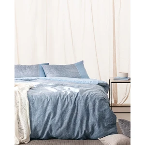 Madame Coco Orpen King Size %100 Pamuk Madame Coco Crep Baskılı Nevresim Takımı - Mavi