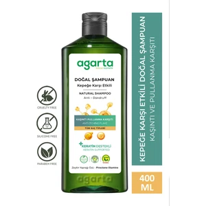 Doğal Şampuan - Kepeğe Karşı Etkili, Kaşıntı ve Pullanmayı Önleyici, 400 ml, Bitkisel Formül, Paraben İçermez