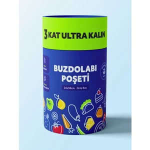 Şeffaf Premium Buzdolabı Poşeti  70 Adet Orta Boy 24X38 cm
