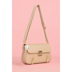 Kadın Krem Çapraz Askılı Omuz Çantası