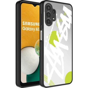 Galaxy A13 4g Kılıf Aynalı Desenli Kamera Korumalı Parlak Arth Mirror Kapak-Yazı