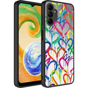 Galaxy A04S Kılıf Aynalı Desenli Kamera Korumalı Parlak Arth Mirror Kapak-Kalp