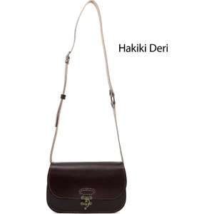 Kadın Koyu Bordo Vaketa Hakiki Deri Omuz ve Postacı Çantası