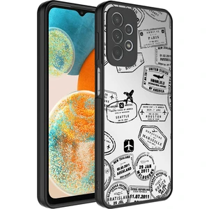 Galaxy A23 Kılıf Aynalı Desenli Kamera Korumalı Parlak Arth Mirror Kapak-Seyahat