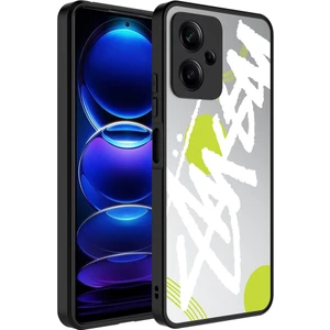Xiaomi Redmi Note 12 5g Kılıf Aynalı Desenli Kamera Korumalı Parlak Arth Mirror Kapak-Yazı