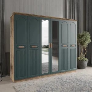 Pera 6 Kapaklı Bazalı Gardırop Tamamı Mdf