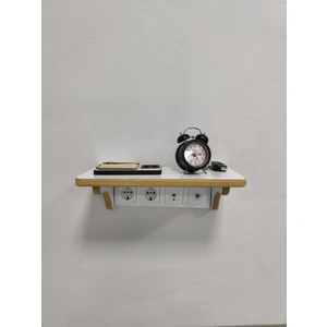 Dekoratif Priz Üstü Raf, Tekli Modem Rafı Beyaz