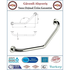 Açılı Bedensel Engelli Tutunma Barı - Engelli Küvet Tutunma Barı - 35X35