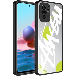 Xiaomi Redmi Note 10S Kılıf Aynalı Desenli Kamera Korumalı Parlak Mtsc Mirror Kapak-Yazı