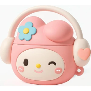 Airpods 4.nesil ile Uyumlu Kılıf Karikatür Hello Kitty Figürlü Tasarım Sevimli Figürlü Silikon Kılıf