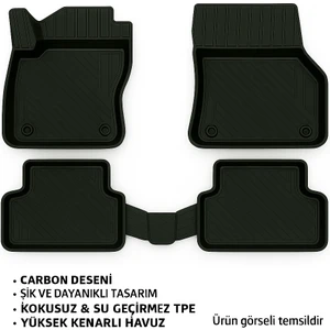 Cupra Formentor 2025 Carbon Desen Havuzlu Paspas | Kaymaz & Koku Yapmaz