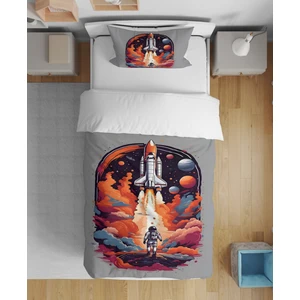 Astronot Uzay 3D Dijital Baskılı Tek Kişilik Çarşafsız Erkek Çocuk Nevresim Takımı