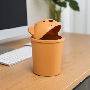 Masa Üstü Çöp Kutusu, Ayıcıklı Çöp Kovası, Mini Çöp Kutusu, Masa Üstü Mini Çöp Kutusu 1 Litre
