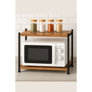 Tezgah Üstü 2 Raflı Mikrodalga ve Baharat Rafı – Çok Amaçlı Mutfak Düzenleyici