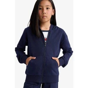 Kız Çocuk Basic Düz Kapüşonlu Okul Fermuarlı Sweatshirt C8110A825AU