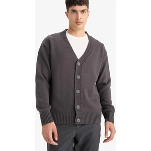 Relax Fit V Yaka Düğmeli Triko Hırka E5343AX25WN