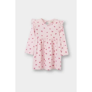 Kız Bebek Kalp Baskılı Uzun Kollu Elbise F4548A525AU