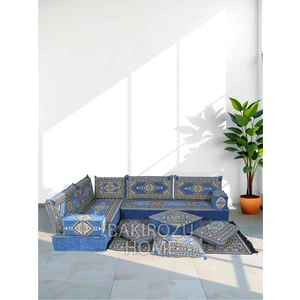 Şark Köşesi Takımı (20 cm Minder Kalınlığı) Mavi Yahyalı Modeli 14 Parça