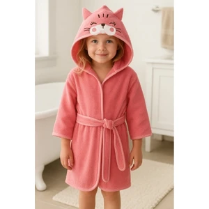 Bornoz Figürlü Pembe