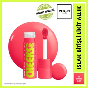 NYX Professional Makeup Likit Allık Bouncin' Berry Islak Bitiş Jumbo Aplikatör ile 24 Saat Nemlendirme