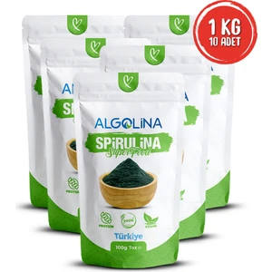 Spirulina Tozu 10 Adet 100g (1 kg) - BİTKİSEL PROTEİN KAYNAĞI-