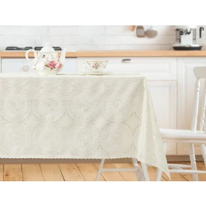 Madame Coco Roni Pvc Masa Örtüsü - Ekru/Ekru - 140x200 cm