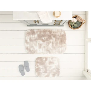 Madame Coco Damien Banyo Paspası - Beyaz/Gri - 60x100 cm