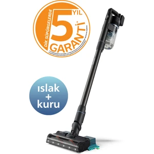 Phılıps 7000 Serisi Aqua 25.2 V Kablosuz Dik Süpürge, PowerCyclone 12, TriActive Akıllı Başlık, 80 dk'ya Kadar Şarj, 3 Aşamalı Filtreleme, XC7053/01
