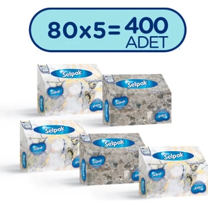 El ve Yüz Havlusu Kutulu Mermer Desen 5*80 Yaprak