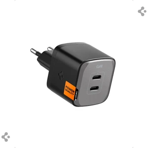 35W USB-C 2 Port Mini Hızlı Şarj Aleti PPS Desteği / Isı Düşürücü GaN III Destekli Akım Korumalı Güç Adaptörü iPhone & Android & iPad & MacBook Type-C PE2202 Black - ACH05145