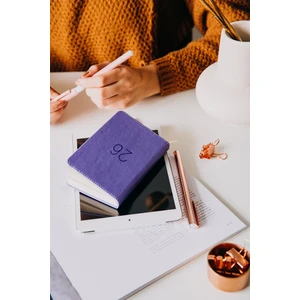 Matt Notebook 2026 Yılı Lastikli Günlük Cep Ajandası 12 Aylık Lila