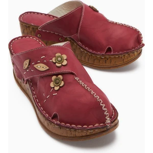 Hakiki Deri Alto Bordo Dolgu Terlik Eskitme Tabanlı Comfort Terlik