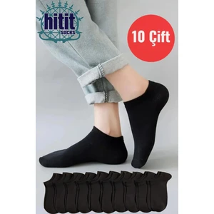 Hitit Socks Erkek 10 Çift Premium Kalite Pamuklu Düz Patik