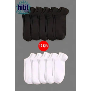 Hitit Socks Erkek 10 Çift Premium Kalite Pamuklu Düz Patik