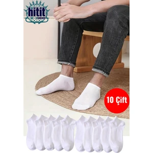 Hitit Socks Erkek 10 Çift Premium Kalite Pamuklu Düz Patik