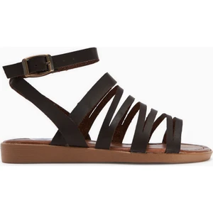 Hakiki Deri Theodora Bantlı Kahve Sandalet