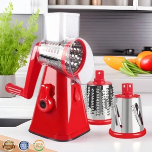 Altron Pratik Paslanmaz Çelik 3 Başlıklı Doğrayıcı Kollu Rende Çevirmeli Doğrayıcı Rende Değirmen