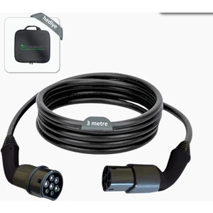 Tip-2 Şarj Kablosu 22 Kw / 32A / 3m Kablolu / 380V Ac / Taşıma Çantası Hediyeli (Tüm Cihazlarla Uyumlu)