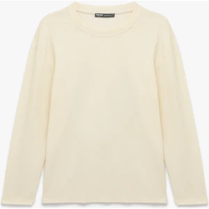 Pamuklu Bisiklet Yaka Basic Uzun Kollu Tişört