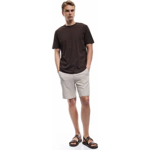 Pamuklu Kısa Kollu Bisiklet Yaka Basic Tişört