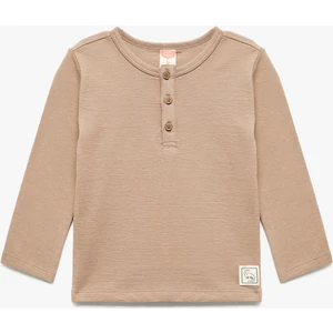 Pamuklu Uzun Kollu Düğmeli Tişört