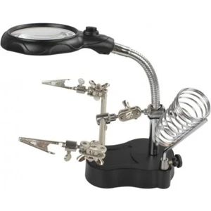 WH-801 Lehim Yardımcı Standı – Büyüteçli, Havya Yuvalı, Üçüncü El Aparatı