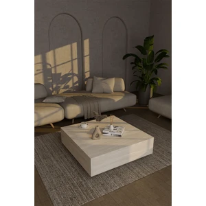 Nisay Kare Orta Sehpa Yeni Nesil Modern Orta Sehpa Ahşap Traverten Mermer Desen WBT513