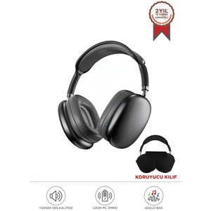 P9 Pro Max Siyah Kablosuz 5.0 Mikrofonlu Sd Kart Girişli Aux Kablolu Bluetooth Kulaklık