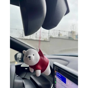 HisConcept Sevimli Ayıcık Araba Ayna Süsü Kırmızı - Dikiz Aynası Süsü Tasarım