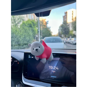 Sevimli Ayıcık Şeker Pembe Araba Ayna Süsü - Dikiz Aynası Süsü Tasarım